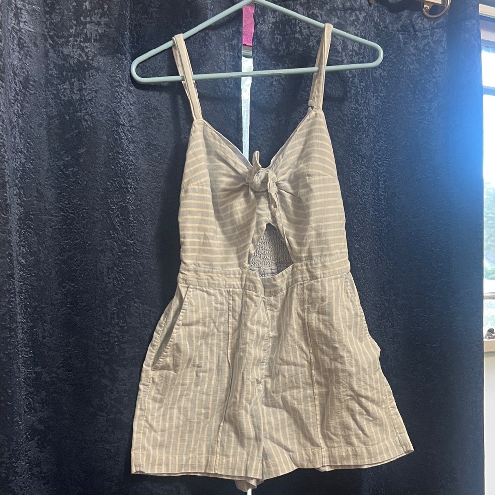 Abercrombie & Fitch Tan Striped Romper